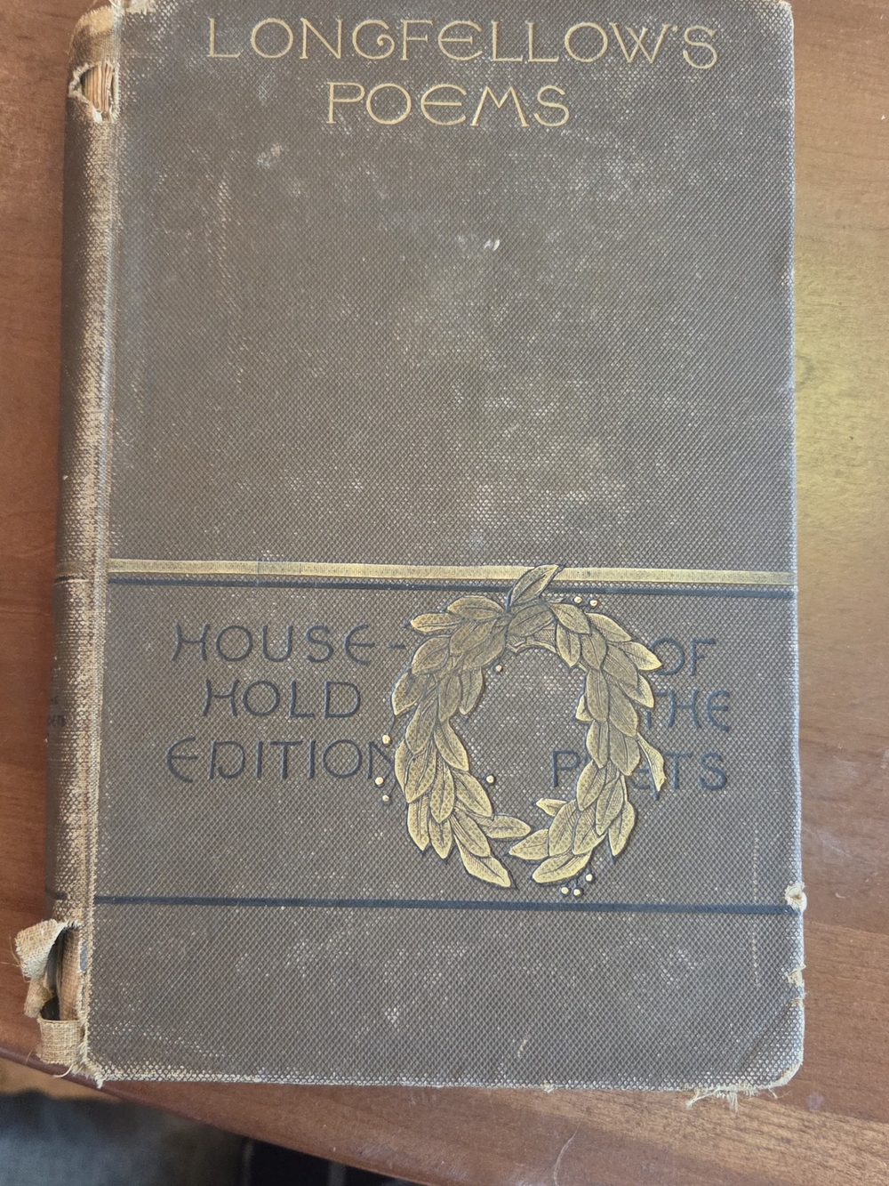 Longfellow's Poems Hardcover Book - Brown